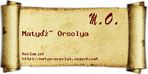 Matyé Orsolya névjegykártya