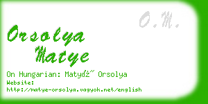 orsolya matye business card